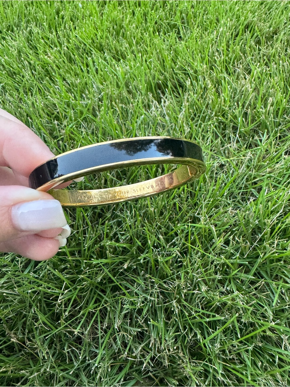 kate spade Black and Gold Enamel Slim Bangle Bracelet
